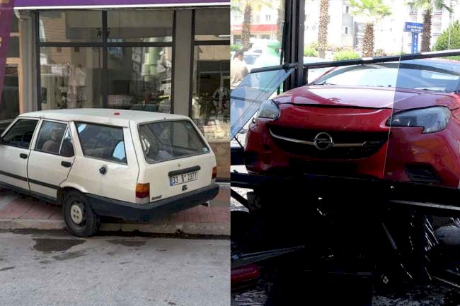 Mersin'de araçlar iş yerlerine daldı