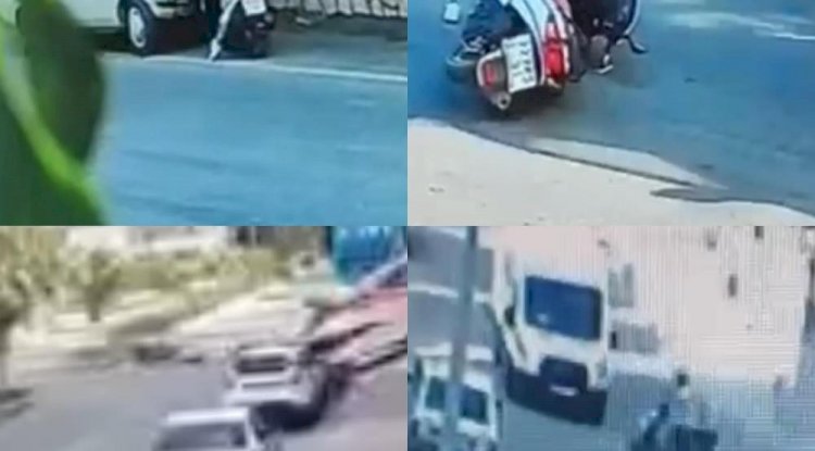 Alkollü sürücü otomobille motosikletlinin üzerinden geçti: O anlar kamerada