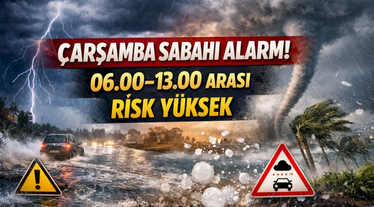 ÇARŞAMBA SABAHI ALARM! 06.00–13.00 ARASI RİSK YÜKSEK