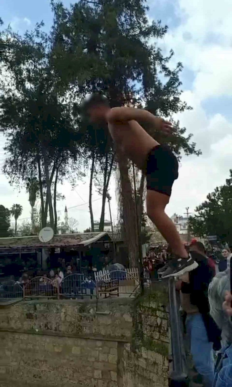 Şelalede suya atlayan kişiye ceza